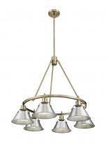 Golden Canada 3306-6 AB-PW - Orwell 6-Light Chandelier in Aged Brass with Pewter