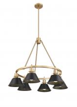 Golden Canada 3306-6 BCB-BLK - Orwell BCB 6 Light Chandelier in Brushed Champagne Bronze with Matte Black shades