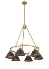 Golden Canada 3306-6 BCB-RBZ - Orwell BCB 6 Light Chandelier in Brushed Champagne Bronze with Rubbed Bronze shades