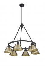 Golden Canada 3306-6 BLK-AB - Orwell 6-Light Chandelier in Matte Black with Aged Brass