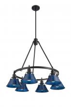 Golden Canada 3306-6 BLK-NVY - Orwell BLK 6 Light Chandelier in Matte Black with Matte Navy shades