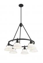 Golden Canada 3306-6 BLK-OP - Orwell BLK 6 Light Chandelier in Matte Black with Opal Glass