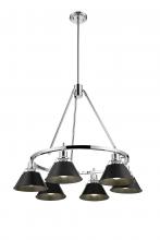 Golden Canada 3306-6 CH-BLK - Orwell 6-Light Chandelier in Chrome with Matte Black