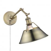 Golden Canada 3306-A1W AB-AB - Orwell AB 1 Light Articulating Wall Sconce in Aged Brass with Aged Brass shade