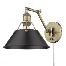 Golden Canada 3306-A1W AB-BLK - Orwell Articulating Wall Sconce in Aged Brass with Matte Black