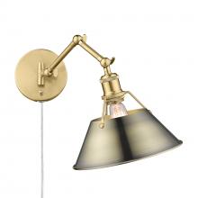 Golden Canada 3306-A1W BCB-AB - Orwell BCB 1 Light Articulating Wall Sconce in Brushed Champagne Bronze with Aged Brass shade