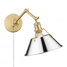 Golden Canada 3306-A1W BCB-CH - Orwell BCB 1 Light Articulating Wall Sconce in Brushed Champagne Bronze with Chrome shade