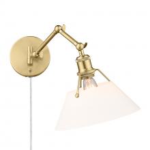 Golden Canada 3306-A1W BCB-OP - Orwell AB 1 Light Wall Sconce in Aged Brass with Clear Glass