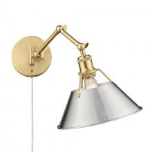 Golden Canada 3306-A1W BCB-PW - Orwell BCB 1 Light Articulating Wall Sconce in Brushed Champagne Bronze with Pewter shade