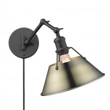 Golden Canada 3306-A1W BLK-AB - Orwell Articulating Wall Sconce in Matte Black with Aged Brass