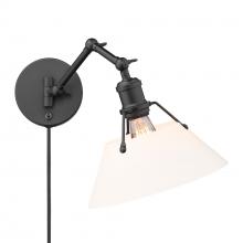 Golden Canada 3306-A1W BLK-OP - Orwell BLK 1 Light Articulating Wall Sconce in Matte Black with Opal Glass