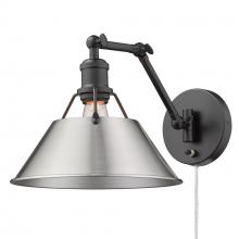 Golden Canada 3306-A1W BLK-PW - Orwell Articulating Wall Sconce in Matte Black with Pewter