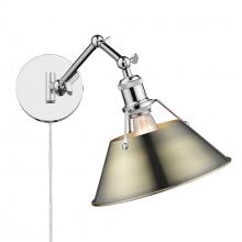 Golden Canada 3306-A1W CH-AB - Orwell Articulating Wall Sconce in Chrome with Aged Brass