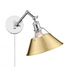 Golden Canada 3306-A1W CH-BCB - Orwell CH 1 Light Articulating Wall Sconce in Chrome with Brushed Champagne Bronze shade