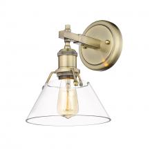 Golden Canada 3306-BA1 AB-CLR - Orwell AB 1 Light Bath Vanity in Aged Brass with Clear Glass