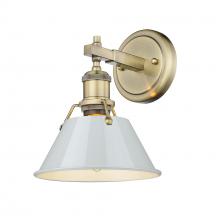 Golden Canada 3306-BA1 AB-DB - Orwell AB 1 Light Bath Vanity in Aged Brass with Dusky Blue shade