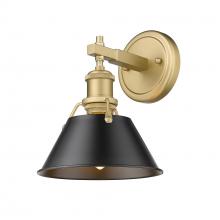 Golden Canada 3306-BA1 BCB-BLK - Orwell BCB 1 Light Bath Vanity in Brushed Champagne Bronze with Matte Black shade