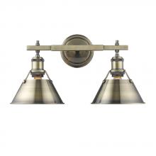 Golden Canada 3306-BA2 AB-AB - Orwell AB 2 Light Bath Vanity in Aged Brass with Aged Brass shades