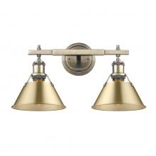 Golden Canada 3306-BA2 AB-BCB - Orwell AB 2 Light Bath Vanity in Aged Brass with Brushed Champagne Bronze shades