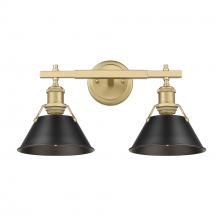 Golden Canada 3306-BA2 BCB-BLK - Orwell BCB 2 Light Bath Vanity in Brushed Champagne Bronze with Matte Black shades