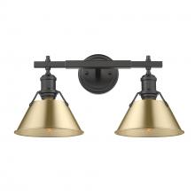 Golden Canada 3306-BA2 BLK-BCB - Orwell BLK 2 Light Bath Vanity in Matte Black with Brushed Champagne Bronze shades