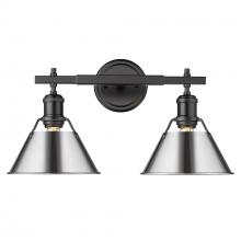 Golden Canada 3306-BA2 BLK-CH - Orwell 2-Light Vanity Light in Matte Black with Chrome