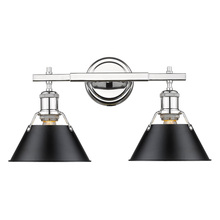 Golden Canada 3306-BA2 CH-BLK - Orwell 2-Light Vanity Light in Chrome with Matte Black