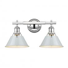 Golden Canada 3306-BA2 CH-DB - Orwell CH 2 Light Bath Vanity in Chrome with Dusky Blue shades