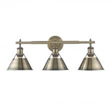 Golden Canada 3306-BA3 AB-AB - Orwell AB 3 Light Bath Vanity in Aged Brass with Aged Brass shades