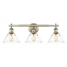 Golden Canada 3306-BA3 AB-CLR - Orwell AB 3 Light Bath Vanity in Aged Brass with Clear Glass