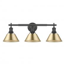 Golden Canada 3306-BA3 BLK-BCB - Orwell BLK 3 Light Bath Vanity in Matte Black with Brushed Champagne Bronze shades