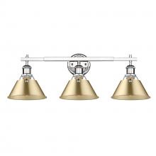 Golden Canada 3306-BA3 CH-BCB - Orwell CH 3 Light Bath Vanity in Chrome with Brushed Champagne Bronze shades