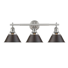 Golden Canada 3306-BA3 PW-RBZ - Orwell PW 3 Light Bath Vanity in Pewter with Rubbed Bronze shades