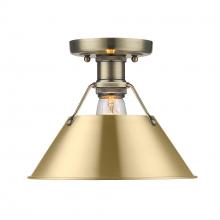 Golden Canada 3306-FM AB-BCB - Orwell AB Flush Mount in Aged Brass with Brushed Champagne Bronze shade