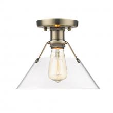 Golden Canada 3306-FM AB-CLR - Orwell AB Flush Mount in Aged Brass with Clear Glass