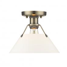 Golden Canada 3306-FM AB-OP - Orwell AB Flush Mount in Aged Brass with Opal Glass