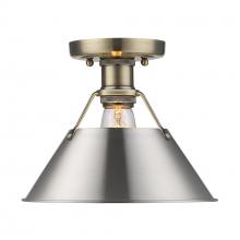 Golden Canada 3306-FM AB-PW - Orwell 1-Light Flush Mount in Aged Brass with Pewter