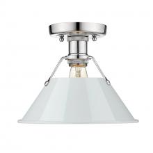 Golden Canada 3306-FM CH-DB - Orwell CH Flush Mount in Chrome with Dusky Blue shade