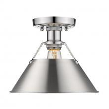 Golden Canada 3306-FM CH-PW - Orwell CH Flush Mount in Chrome with Pewter shade