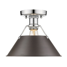 Golden Canada 3306-FM CH-RBZ - Orwell CH Flush Mount in Chrome with Rubbed Bronze shade