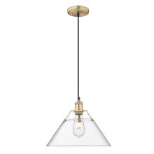 Golden Canada 3306-L BCB-CLR - Orwell BCB Large Pendant - 14" in Brushed Champagne Bronze with Clear Glass