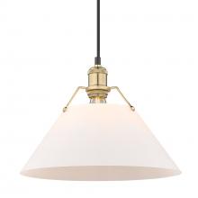 Golden Canada 3306-L BCB-OP - Orwell BCB Large Pendant - 14" in Brushed Champagne Bronze with Opal Glass