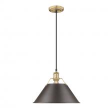 Golden Canada 3306-L BCB-RBZ - Orwell BCB Large Pendant - 14" in Brushed Champagne Bronze with Rubbed Bronze shade