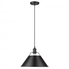 Golden Canada 3306-L BLK-BLK - Orwell BLK Large Pendant - 14" in Matte Black with Matte Black shade