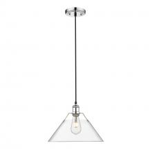 Golden Canada 3306-L CH-CLR - Orwell CH Large Pendant - 14 in Chrome with Clear Glass