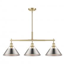 Golden Canada 3306-LP BCB-PW - Orwell 3-Light Linear Pendant in Brushed Champagne Bronze with Pewter