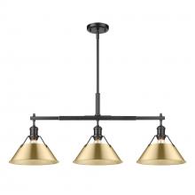 Golden Canada 3306-LP BLK-BCB - Orwell BLK 3 Light Linear Pendant in Matte Black with Brushed Champagne Bronze shades