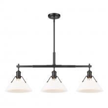 Golden Canada 3306-LP BLK-OP - Orwell BLK 3 Light Linear Pendant in Matte Black with Opal Glass