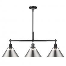 Golden Canada 3306-LP BLK-PW - Orwell 3-Light Linear Pendant in Matte Black with Pewter