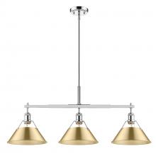 Golden Canada 3306-LP CH-BCB - Orwell CH 3 Light Linear Pendant in Chrome with Brushed Champagne Bronze shades